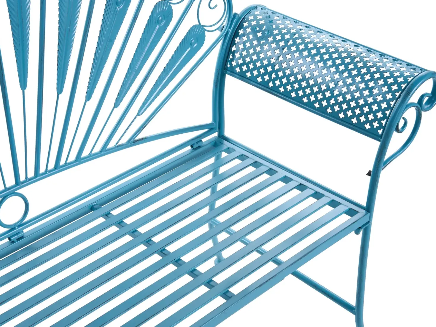 Panchina da giardino PAVIA 146 cm Metallo Blu