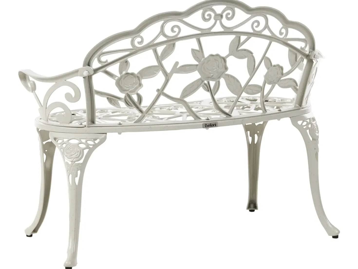 Panchina da giardino PIURA 88 cm Metallo Bianco