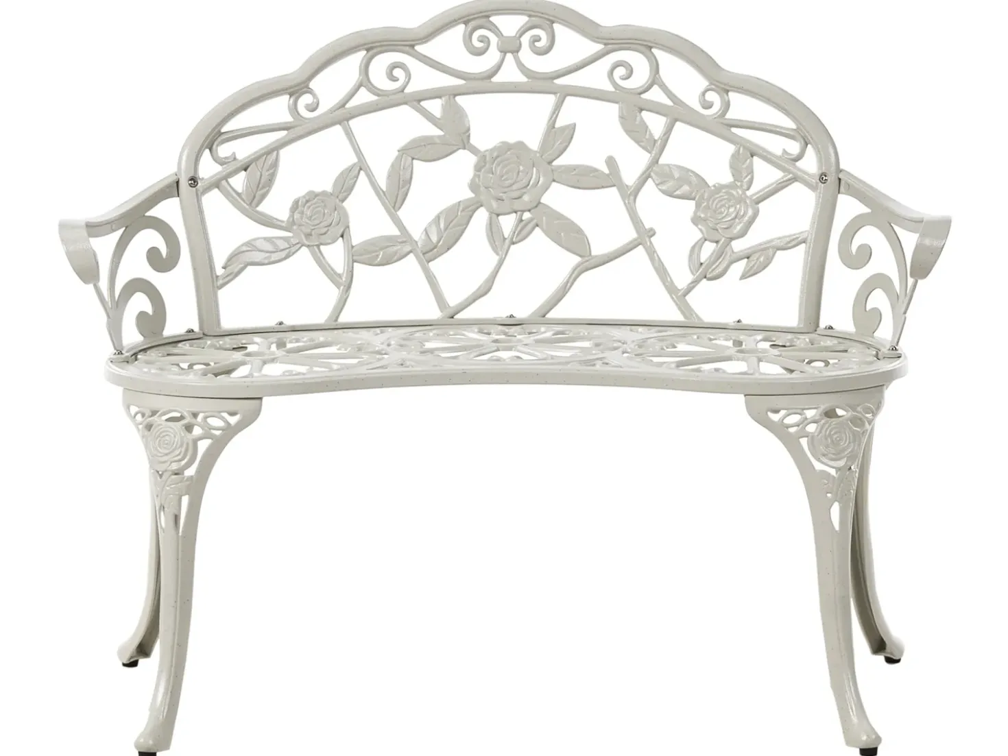 Panchina da giardino PIURA 88 cm Metallo Bianco