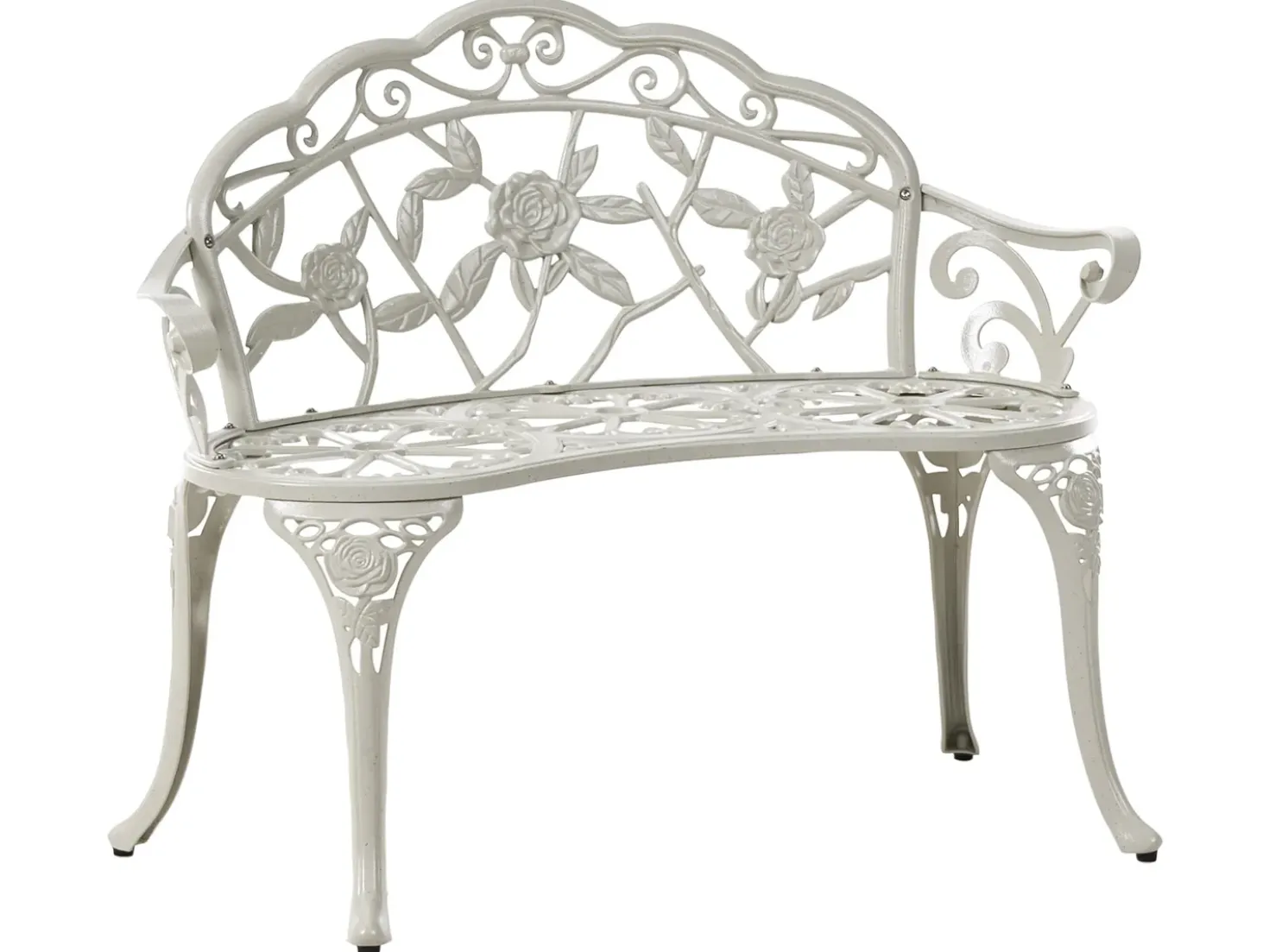 Panchina da giardino PIURA 88 cm Metallo Bianco