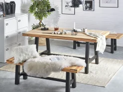 Panchina da giardino SCANIA 140 cm Legno d'acacia Nero