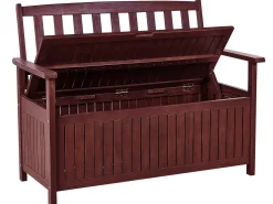 Panchina da giardino SOVANA 120 cm con contenitore Legno d'acacia Rosso scuro