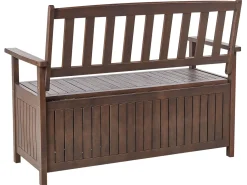 Panchina da giardino SOVANA 120 cm con contenitore Legno d'acacia Marrone scuro