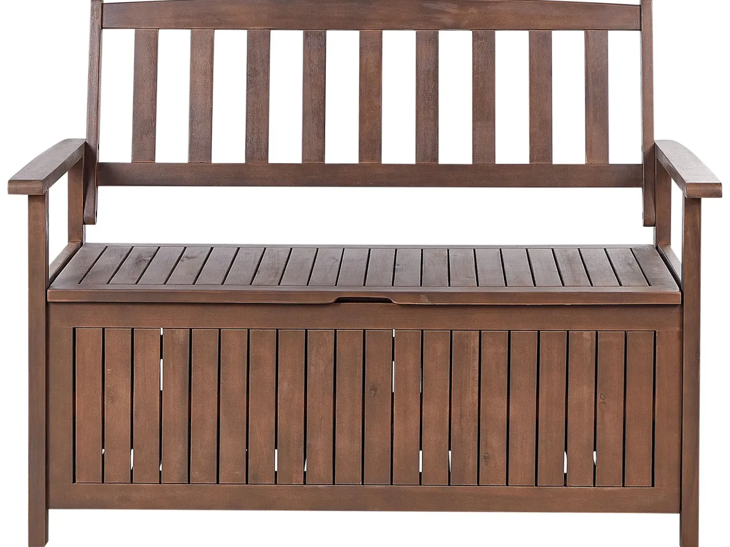 Panchina da giardino SOVANA 120 cm con contenitore Legno d'acacia Marrone scuro