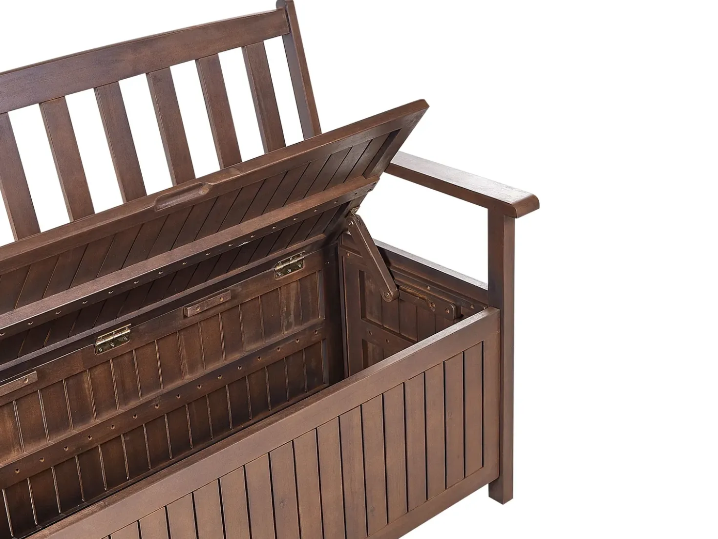 Panchina da giardino SOVANA 120 cm con contenitore Legno d'acacia Marrone scuro