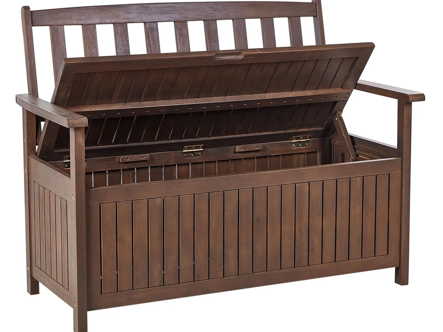 Panchina da giardino SOVANA 120 cm con contenitore Legno d'acacia Marrone scuro