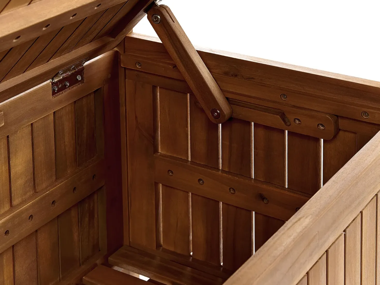 Panchina da giardino SOVANA 160 cm con contenitore Legno d'acacia Marrone