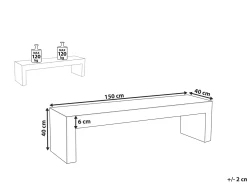 Panchina da giardino TARANTO 150 cm Cemento Bianco