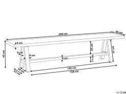 Panchina da giardino TONNARE 200 cm Cemento Grigio