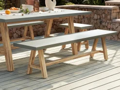 Panchina da giardino TONNARE 200 cm Cemento Grigio