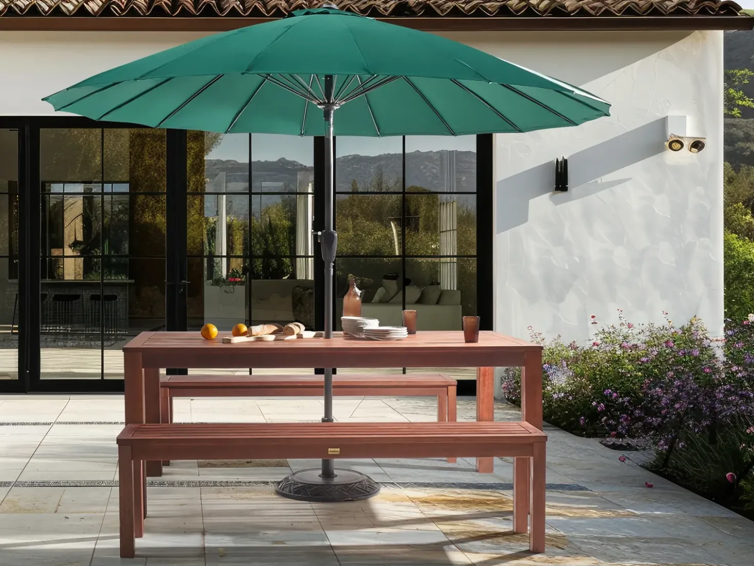 Panchina da giardino TUSCANIA 160 cm Legno d'eucalipto Marrone scuro