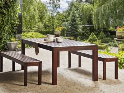 Panchina da giardino TUSCANIA 160 cm Legno d'eucalipto Marrone scuro