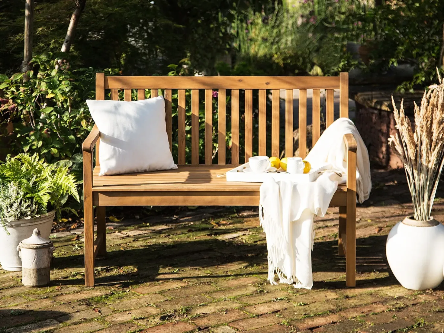 Panchina da giardino VIVARA 120 cm Legno di acacia certificato Marrone chiaro