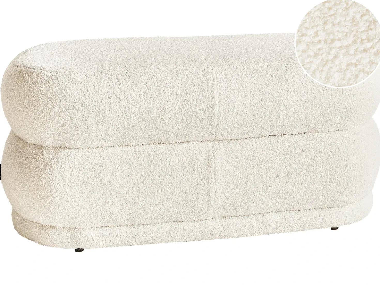 Panchina ELLENDALE Bouclé Bianco sporco
