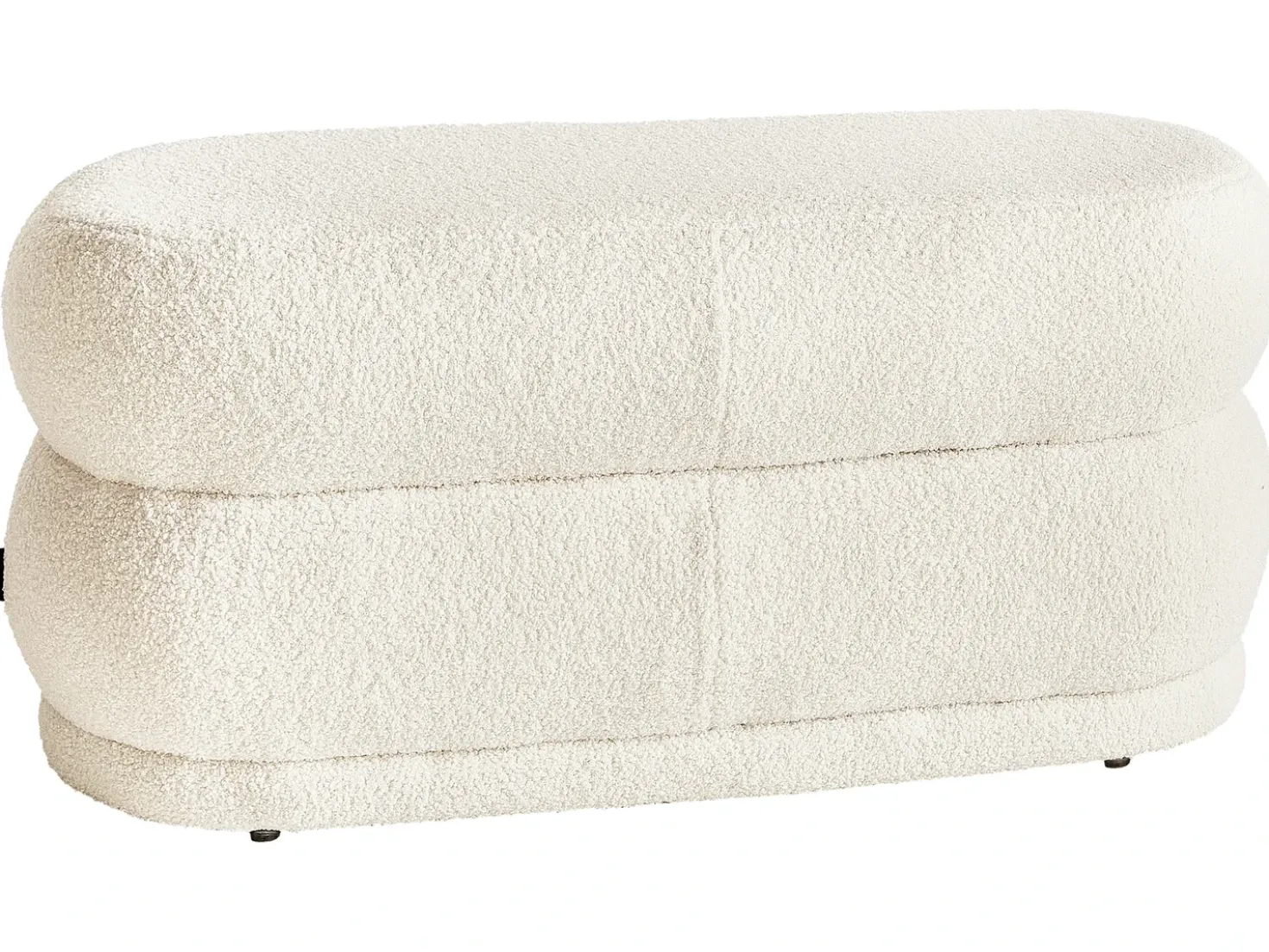 Panchina ELLENDALE Bouclé Bianco sporco