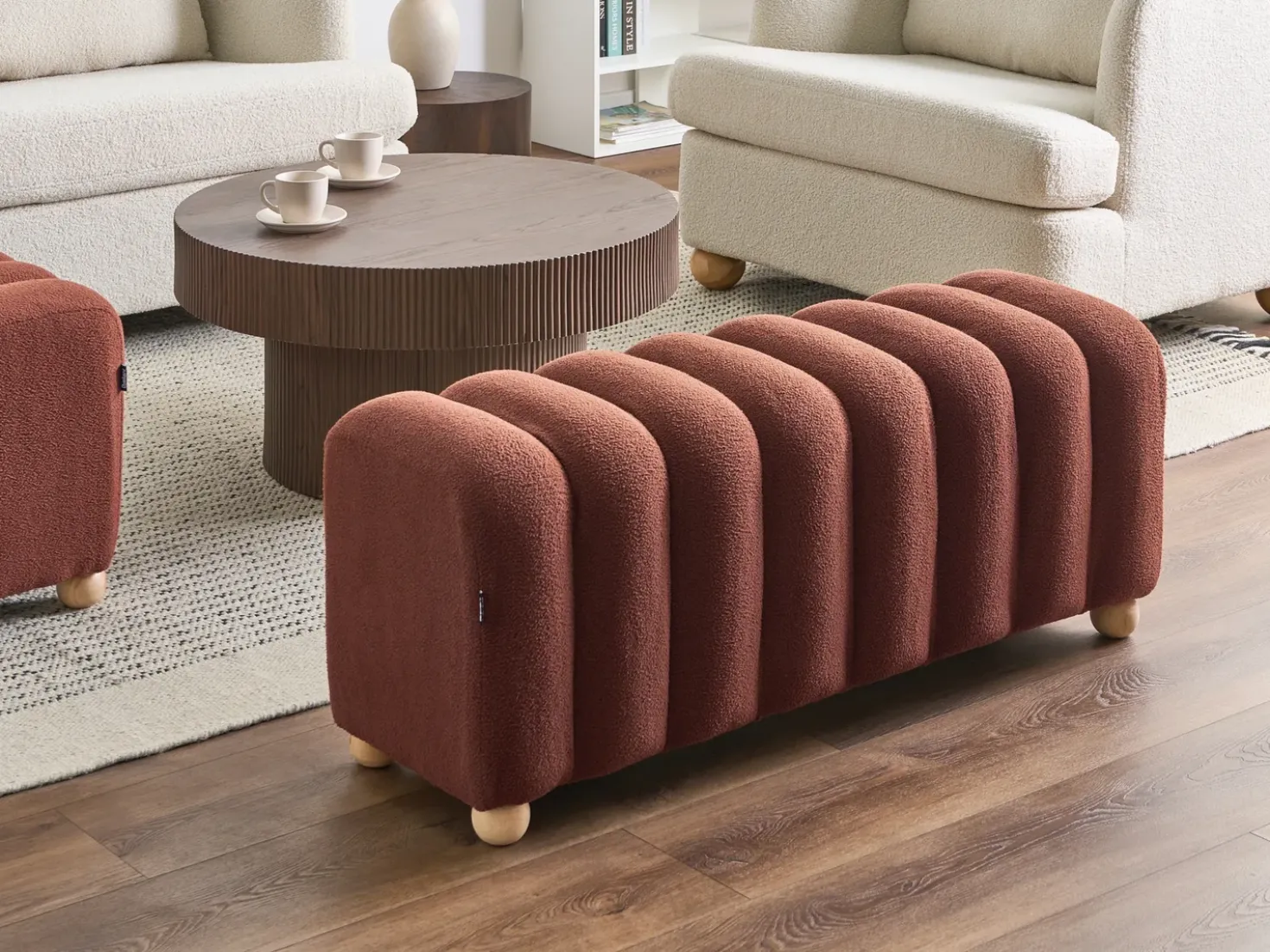 Panchina IDYLLWILD Bouclé Marrone dorato