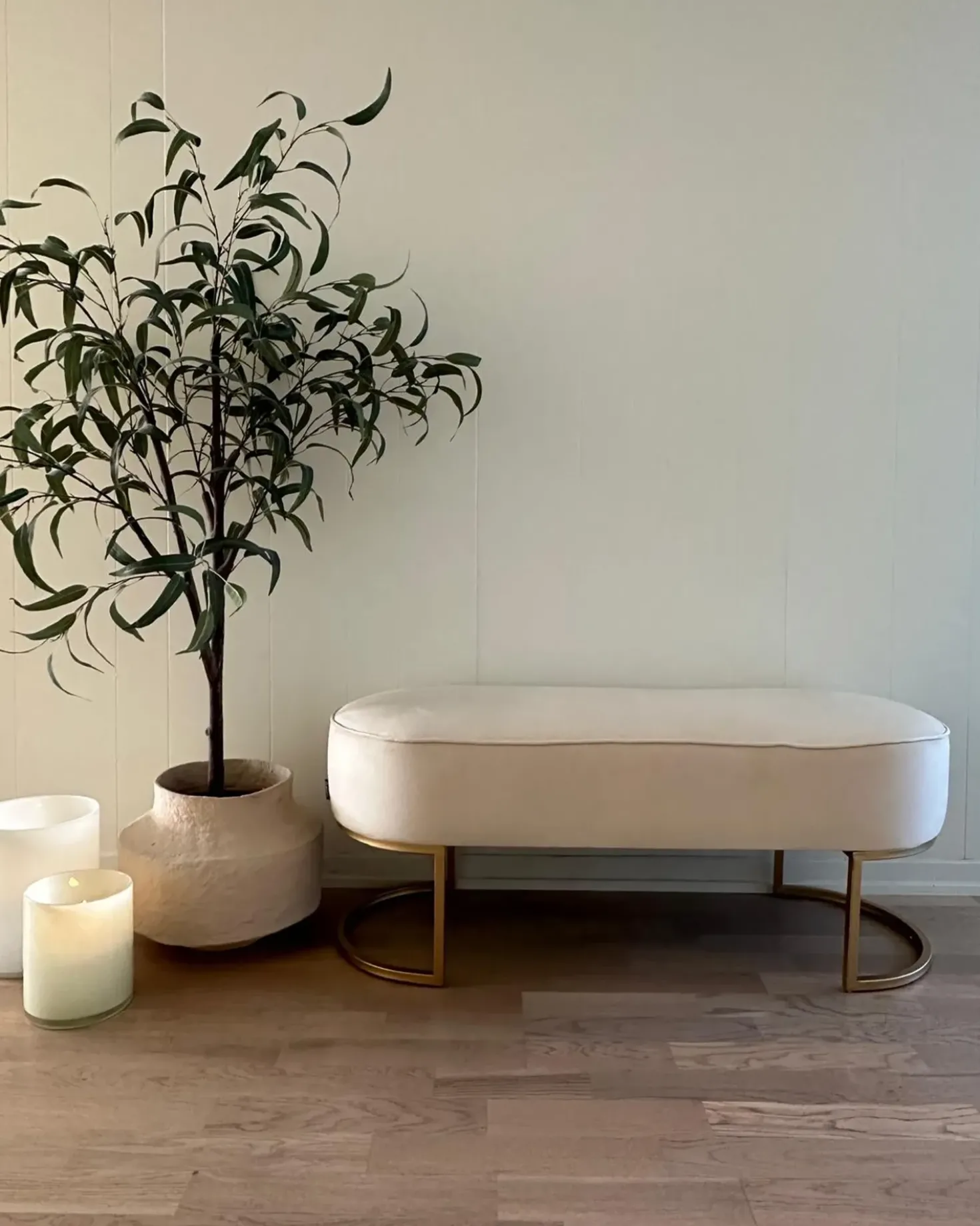 Panchina MILRY Velluto Beige chiaro