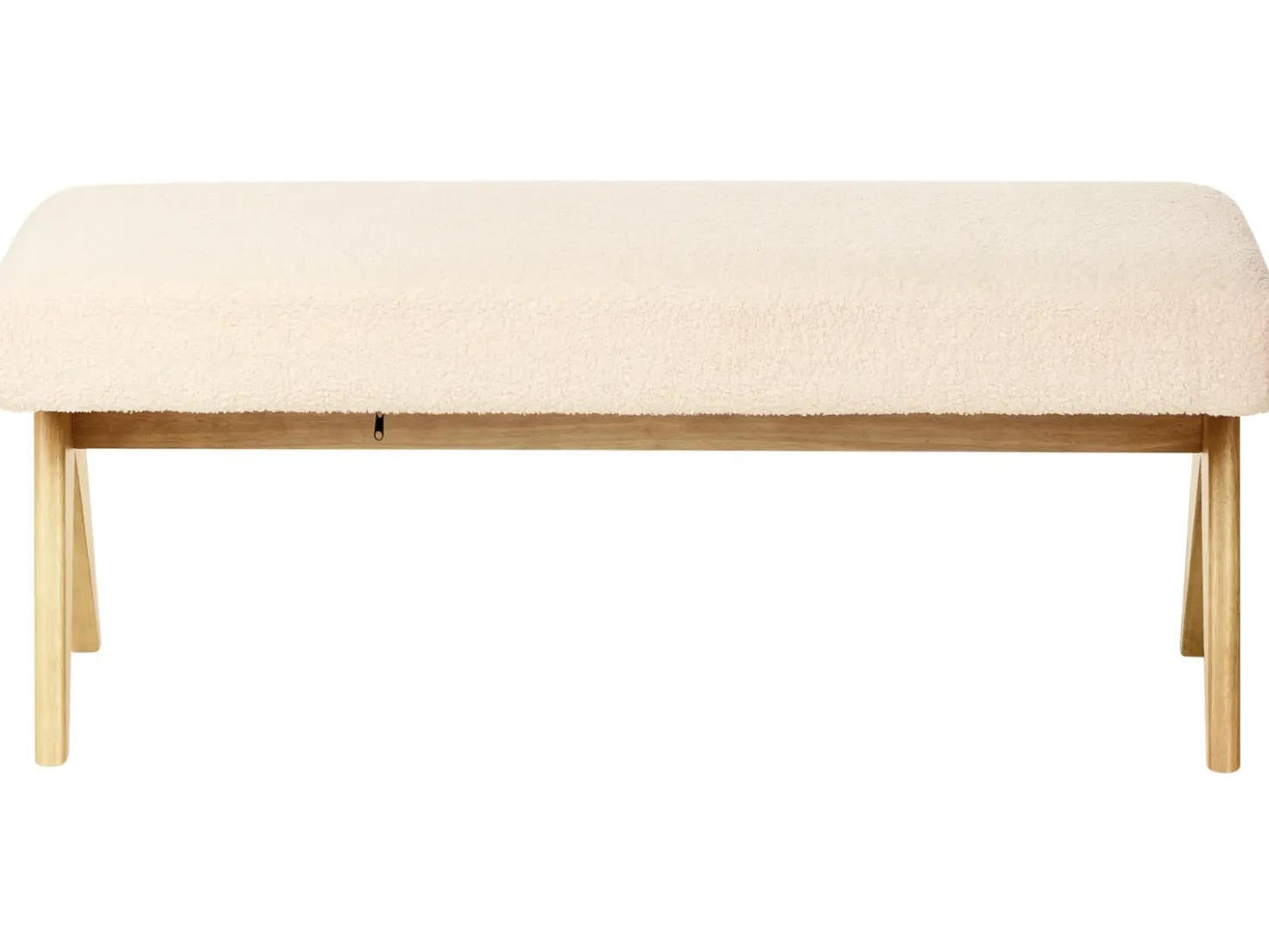 Panchina TAMRE Bouclé Bianco sporco/Marrone chiaro