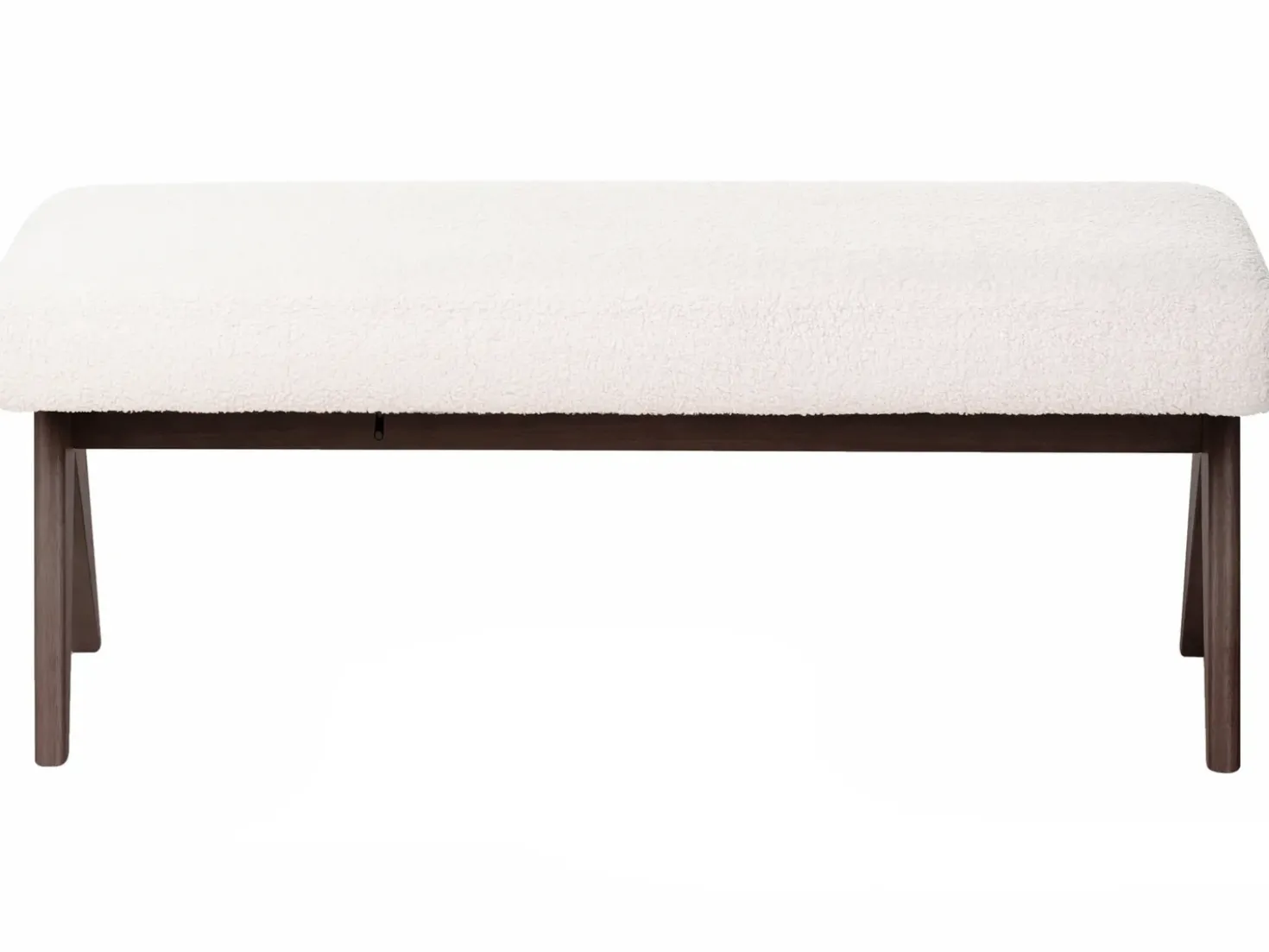 Panchina TAMRE Bouclé Bianco sporco/Marrone scuro