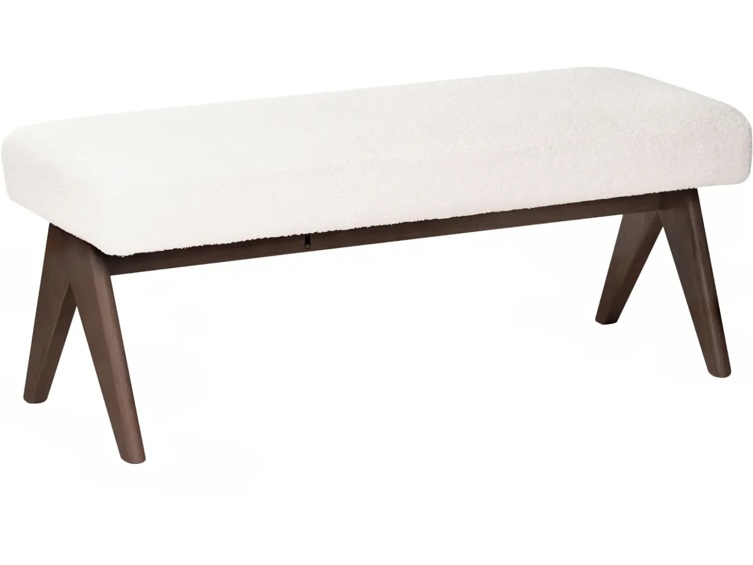Panchina TAMRE Bouclé Bianco sporco/Marrone scuro