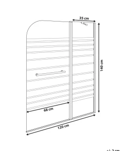 Parete doccia per vasca TUAPI 140 x 120 cm Argento