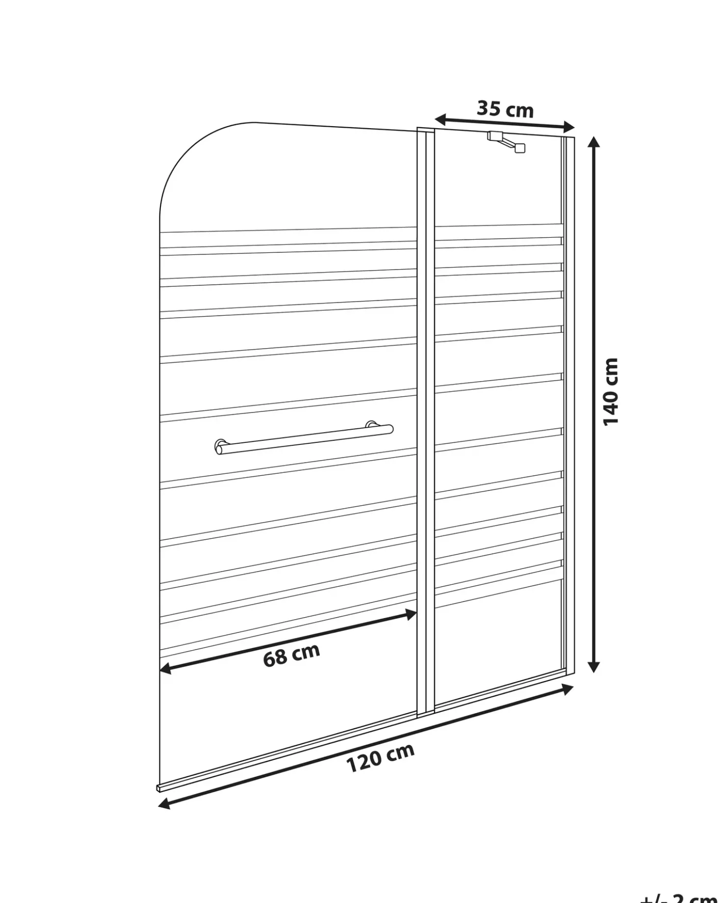 Parete doccia per vasca TUAPI 140 x 120 cm Argento