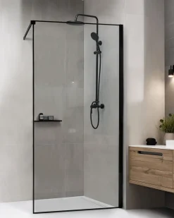 Parete doccia WASPAM 100 x 190 cm Nero
