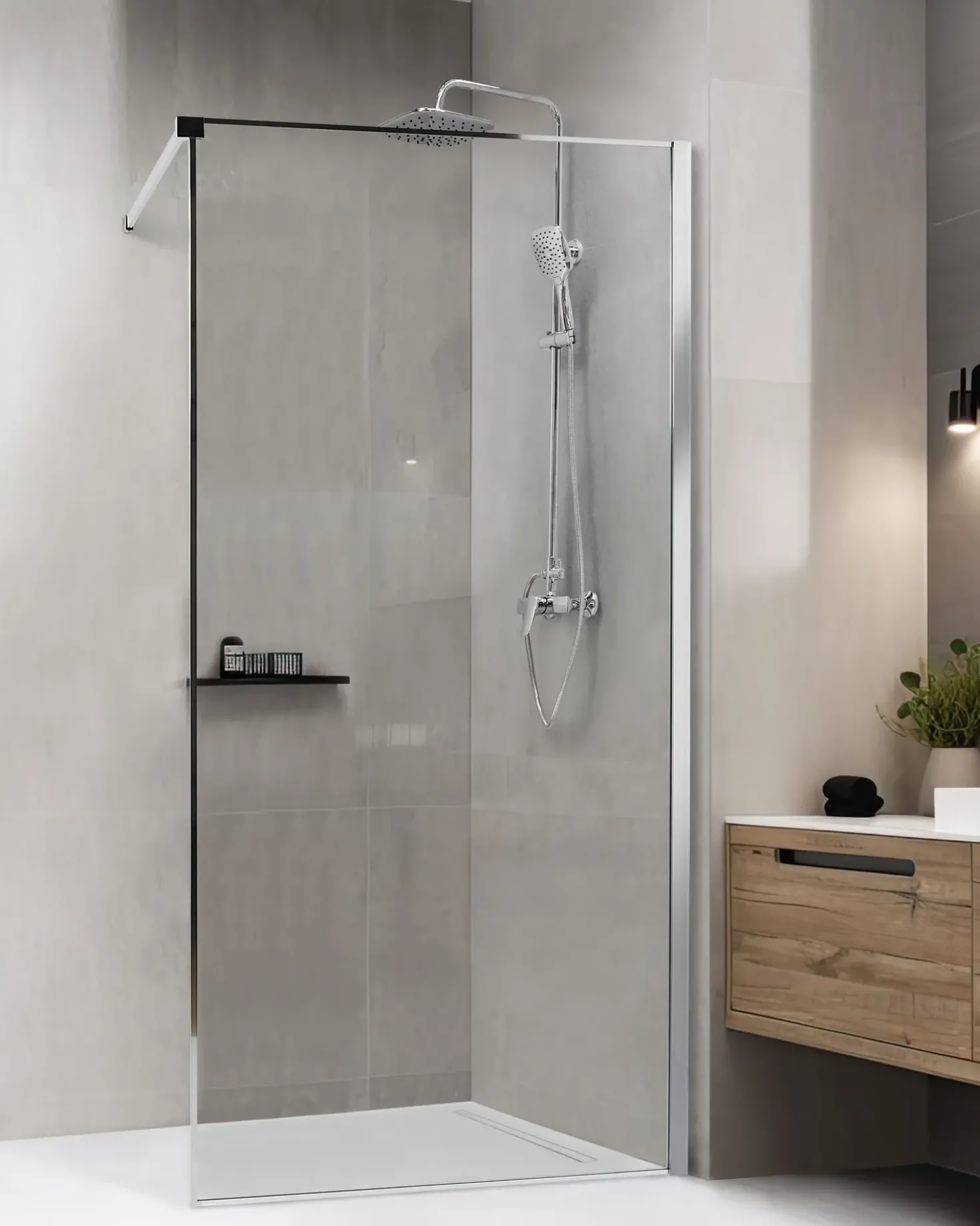 Parete doccia WASPAM 100 x 190 cm Argento