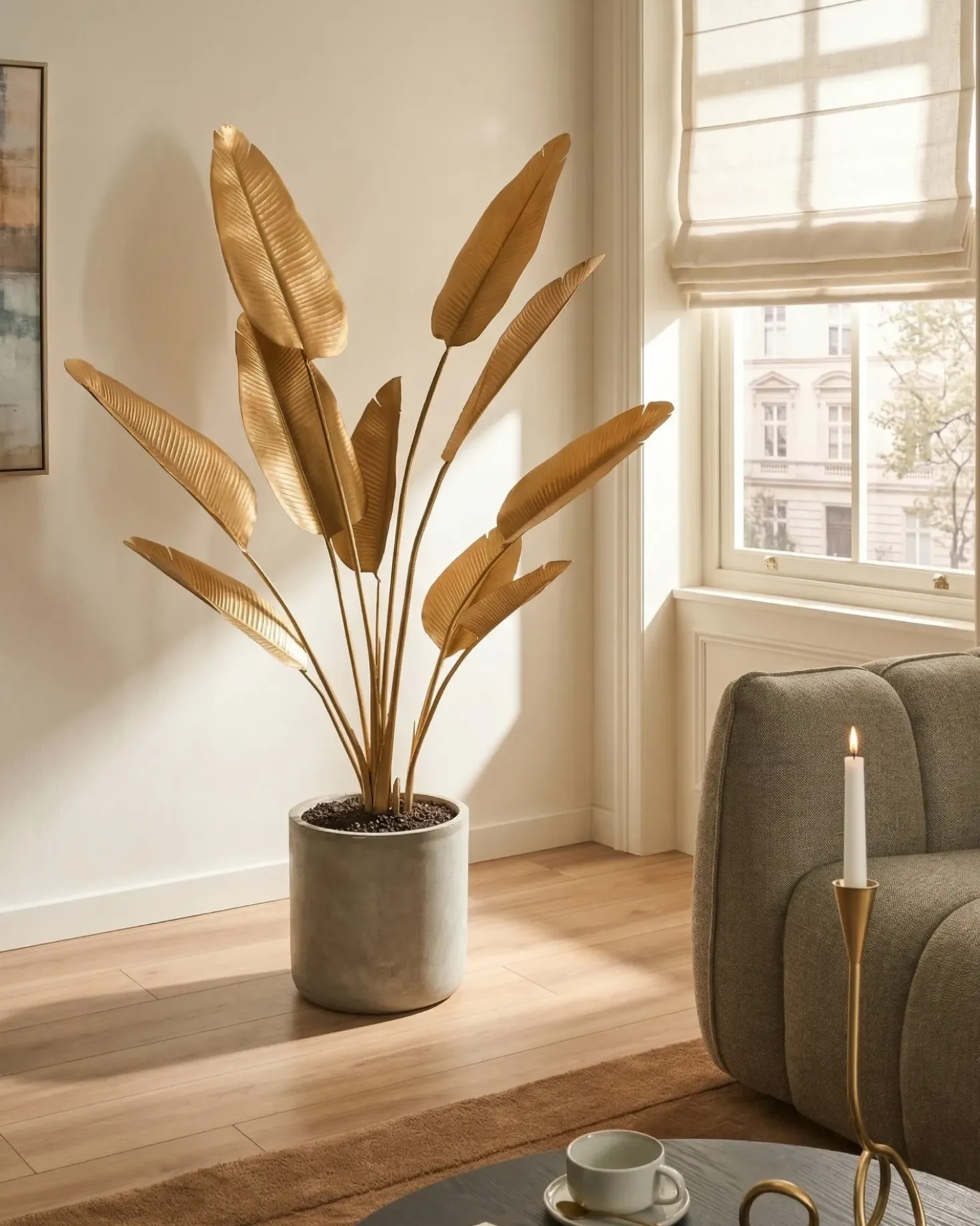 Pianta artificiale BANANA TREE 162 cm Oro