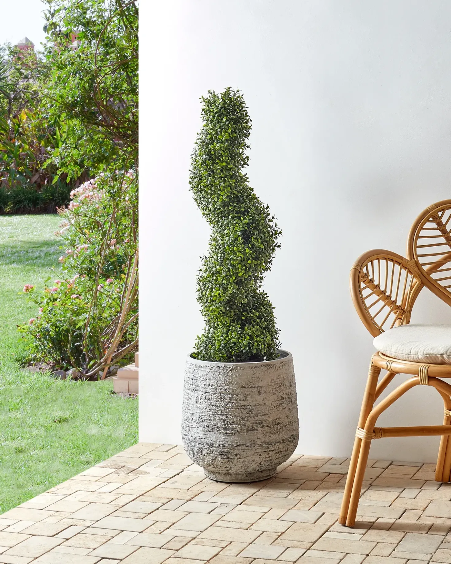 Pianta artificiale BUXUS SPIRAL TREE 98 cm Verde