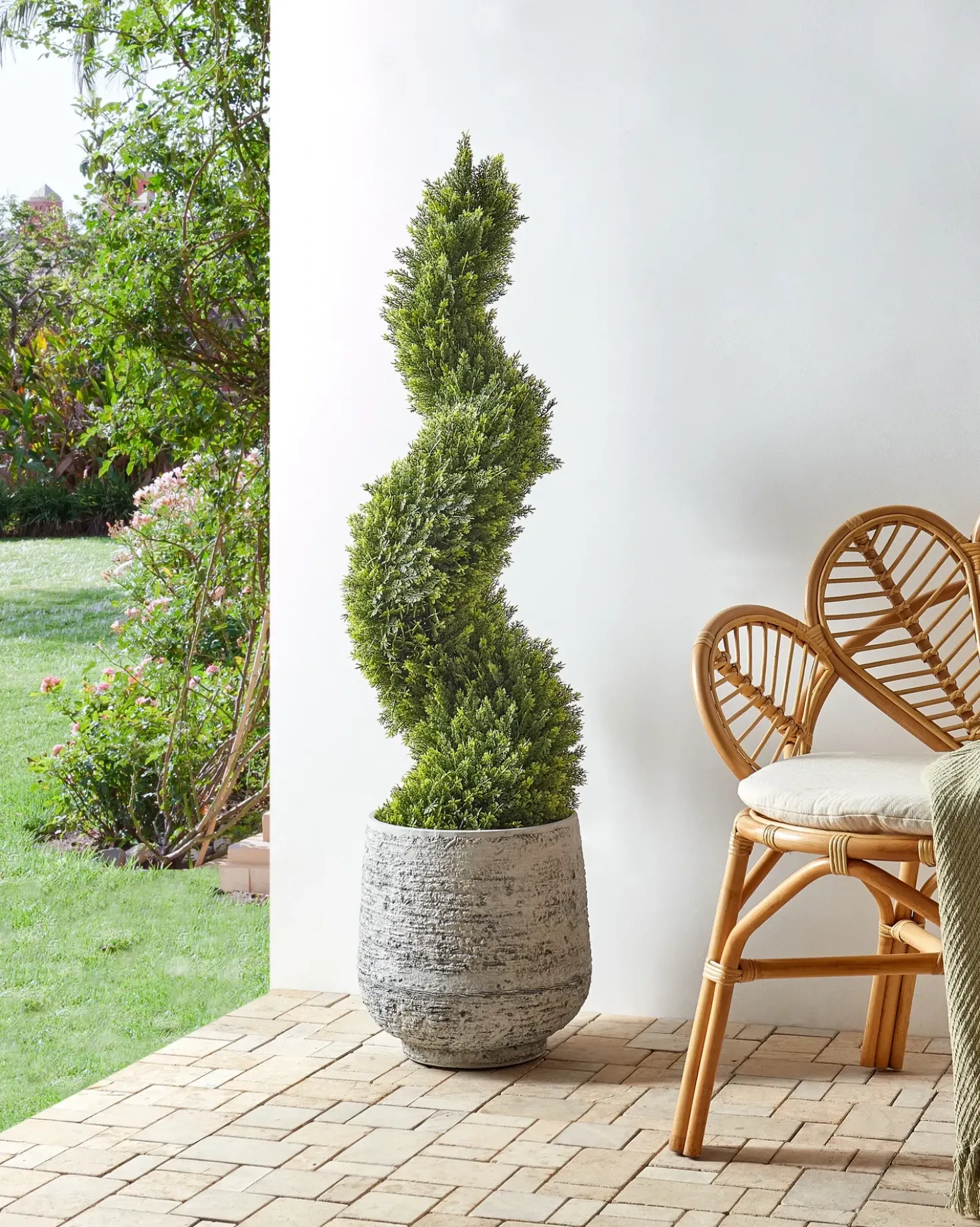 Pianta artificiale CYPRESS SPIRAL TREE 126 cm Verde