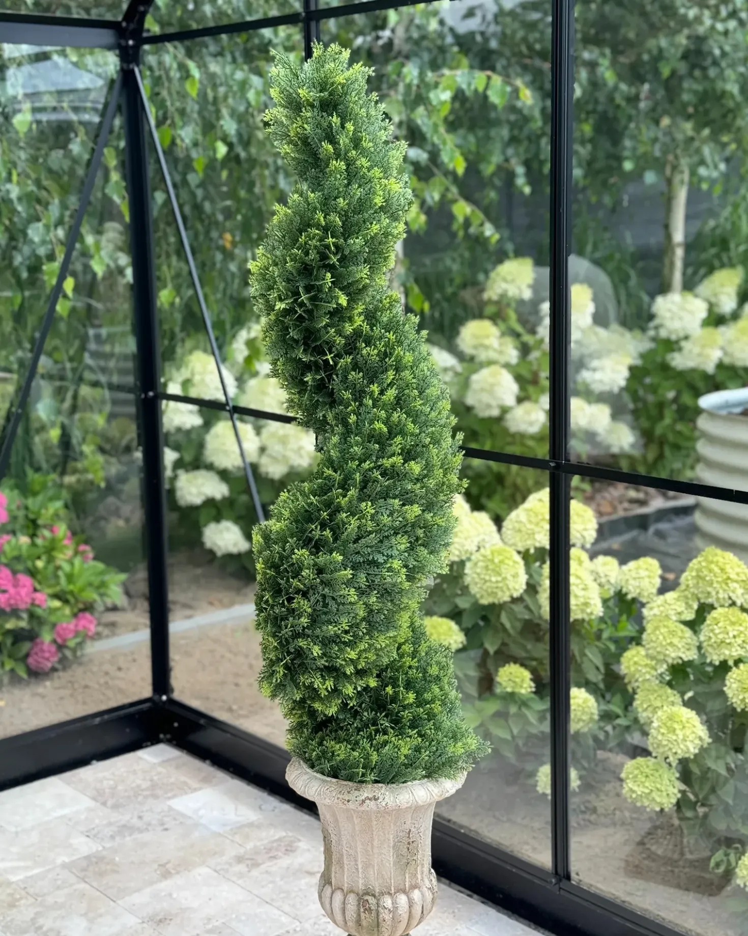 Pianta artificiale CYPRESS SPIRAL TREE 126 cm Verde