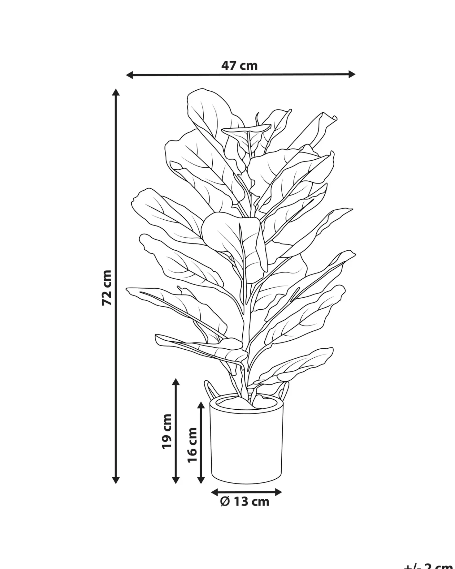 Pianta artificiale FIDDLE LEAF TREE 72 cm Verde