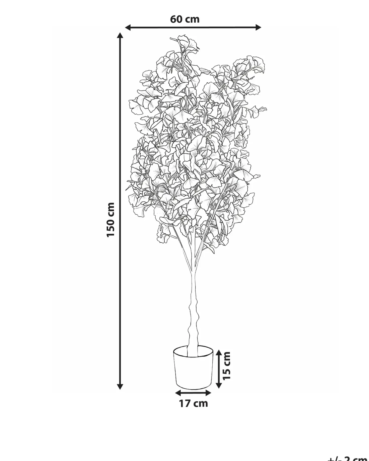 Pianta artificiale GINKGO TREE 150 cm Verde