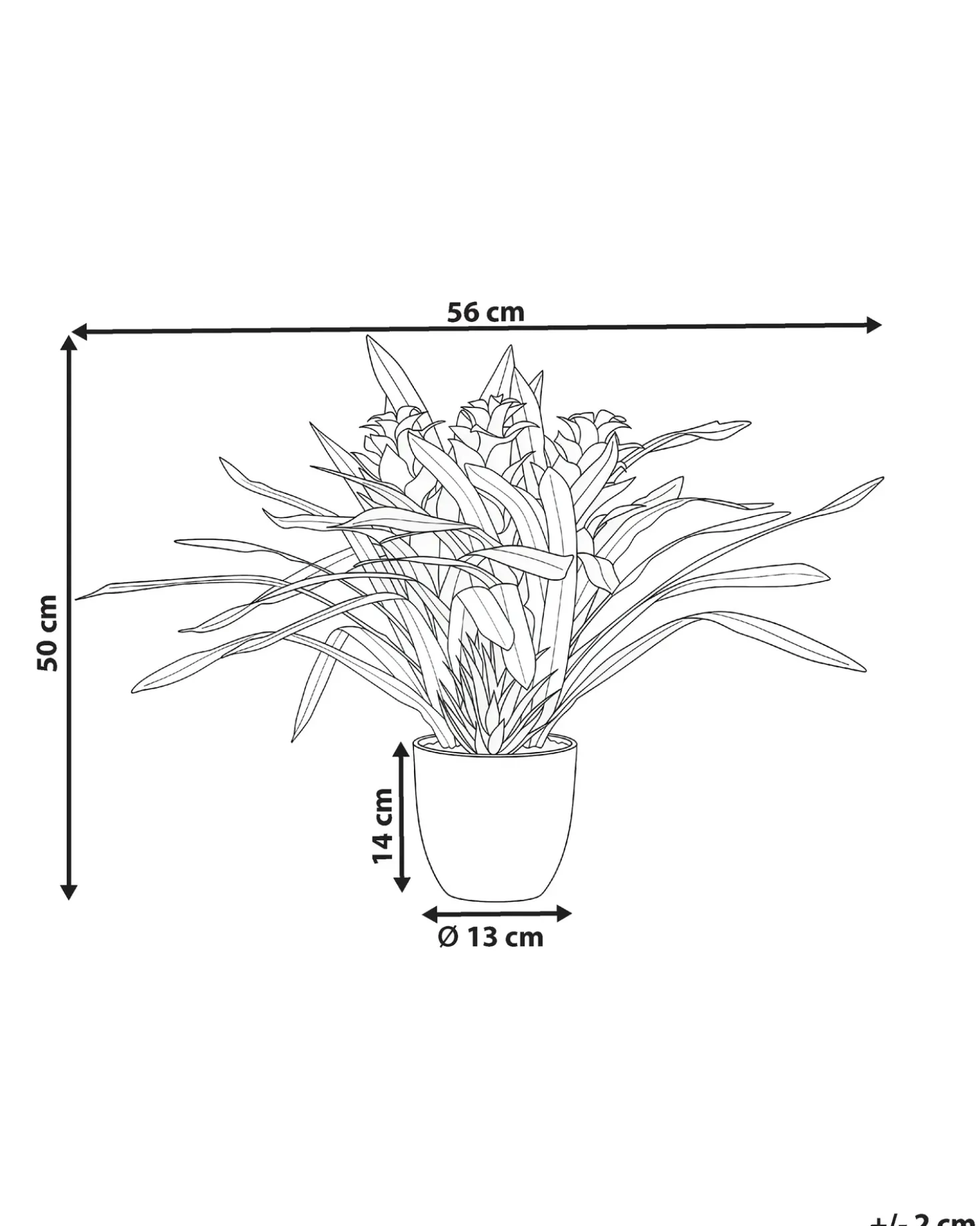 Pianta artificiale GUZMANIA ATILLA 50 cm Verde