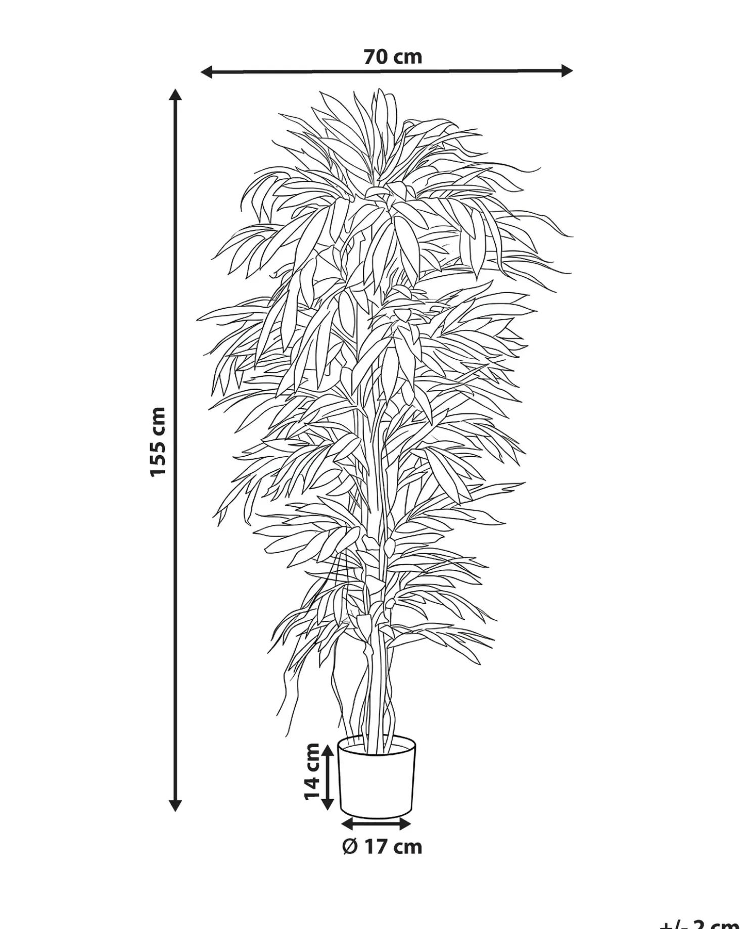 Pianta artificiale LONGIFOLIA 155 cm Verde