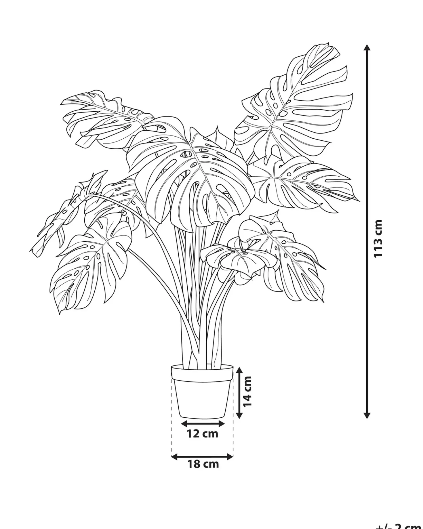 Pianta artificiale MONSTERA PLANT 113 cm Verde