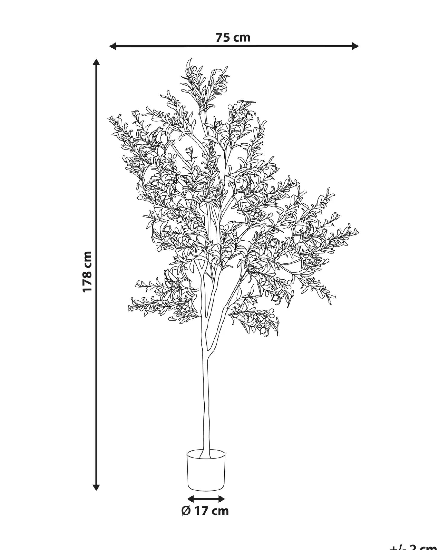 Pianta artificiale OLIVE TREE 178 cm Verde
