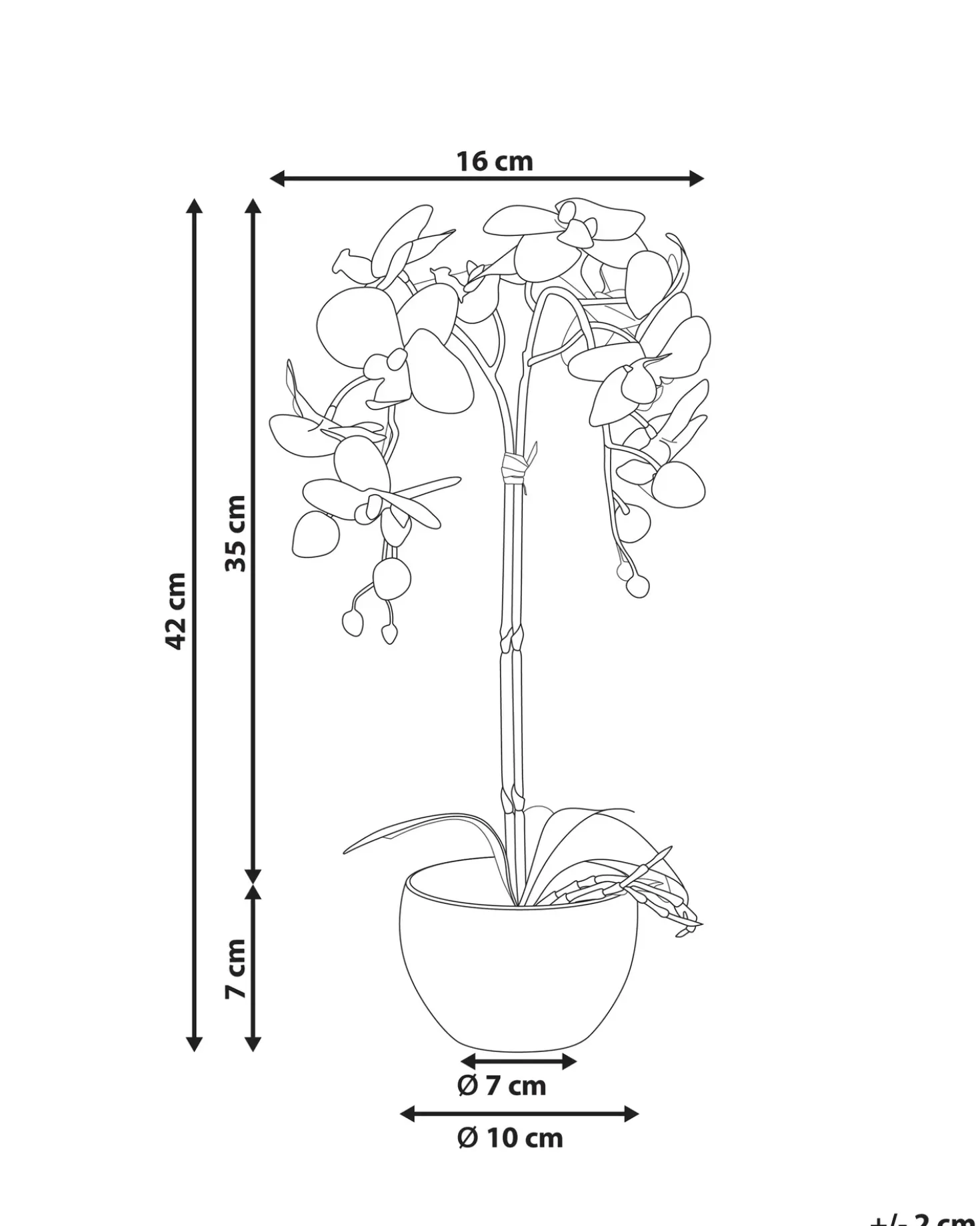 Pianta artificiale ORCHID 42 cm Bianco