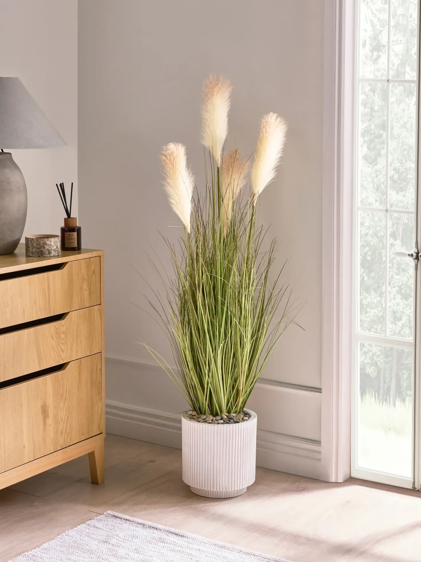 Pianta artificiale PAMPAS GRASS 120 cm Verde