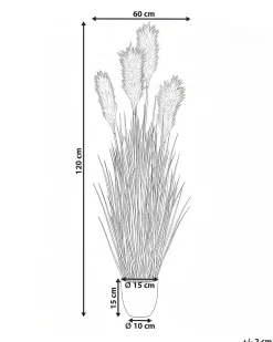 Pianta artificiale PAMPAS GRASS 120 cm Verde