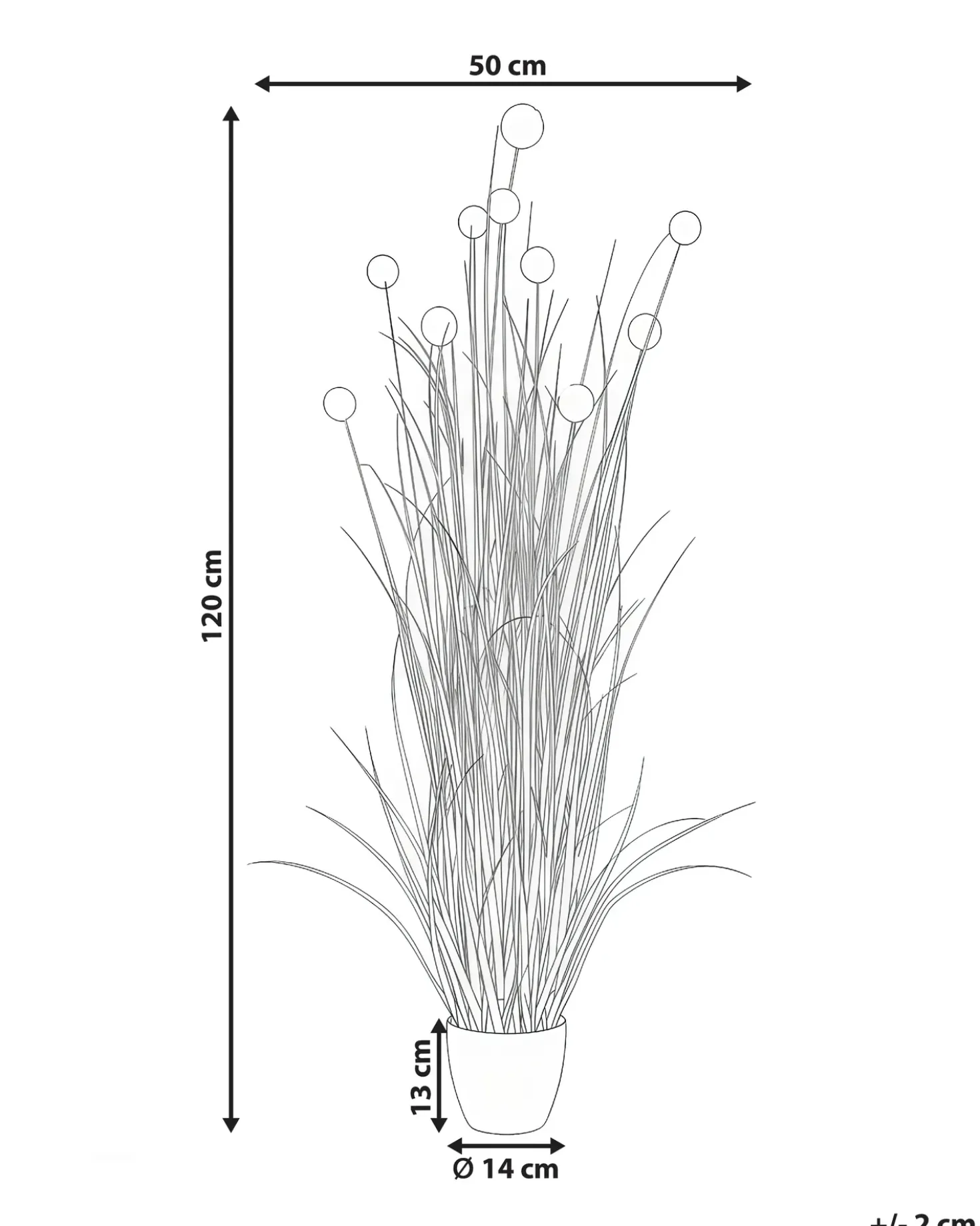 Pianta artificiale POMPOM GRASS 120 cm Verde