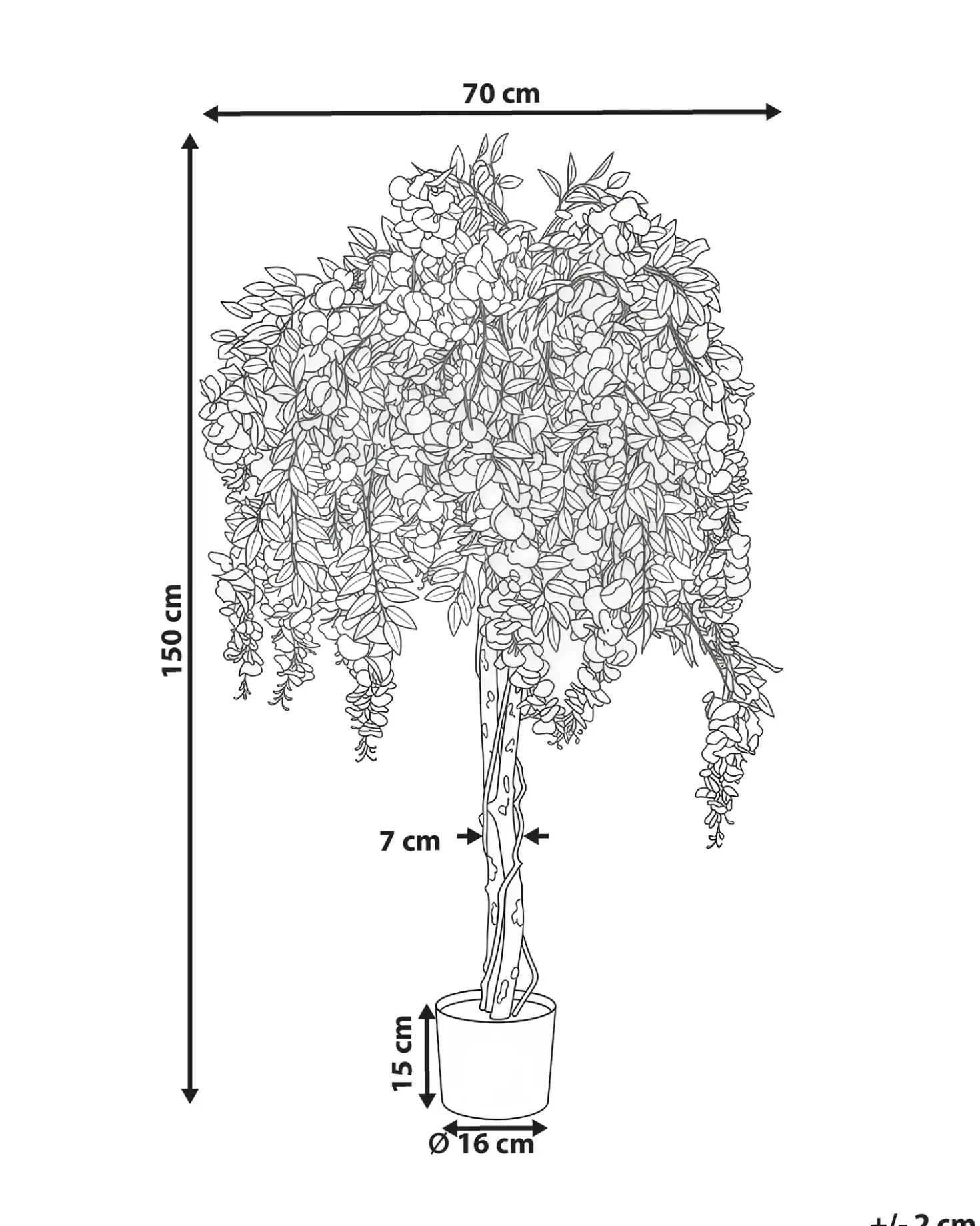 Pianta artificiale WISTERIA TREE 150 cm Verde