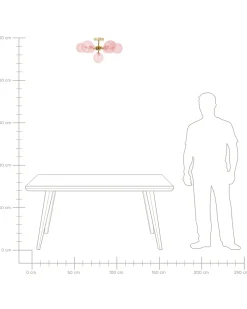 Plafoniera ANADYR Vetro Rosa