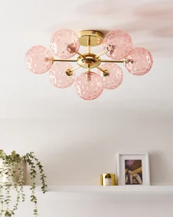 Plafoniera ANADYR Vetro Rosa