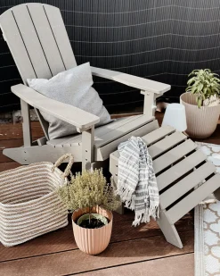 Poggiapiedi da giardino ADIRONDACK Grigio chiaro