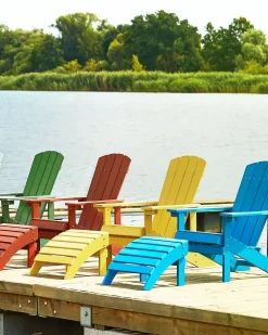 Poggiapiedi da giardino ADIRONDACK Rosso
