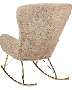 Poltrona a dondolo ANASET Bouclé Beige sabbia