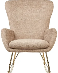 Poltrona a dondolo ANASET Bouclé Beige sabbia
