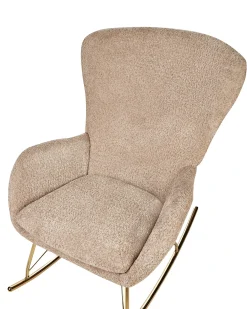 Poltrona a dondolo ANASET Bouclé Beige sabbia